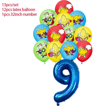 Superzings Birthday Party Decoration Balloon Banner Cake Topper SuperthingsTableware Birthday Party Supplies Baby Shower Good Vibrations