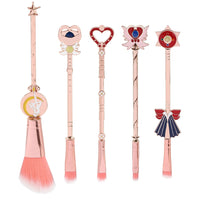 5pcs/set Kawaii Sailor Moon Makeup Brushes Kits Foundation Powder Blush Eyeshadow Kabuki Blending Make Up Brush Beauty Tools Good Vibrations