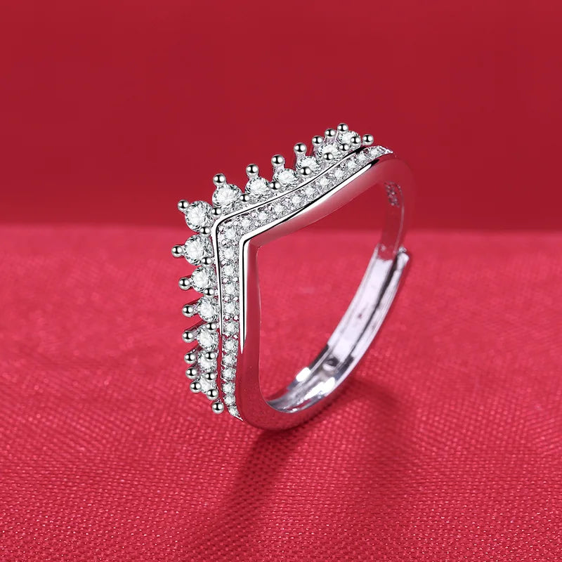 925 Sterling Silver Ring Hot AAA Zircon adjustable Size Engagement Rings For Women Wedding Ring Party Fashion Nice Jewelry Gift Good Vibrations