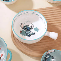 Stitch Dinnerware High Quality Ceramic Bowl Children's Adult Tableware Cartoon Disc Microwave Oven Available Housewarming Gift Good Vibrations