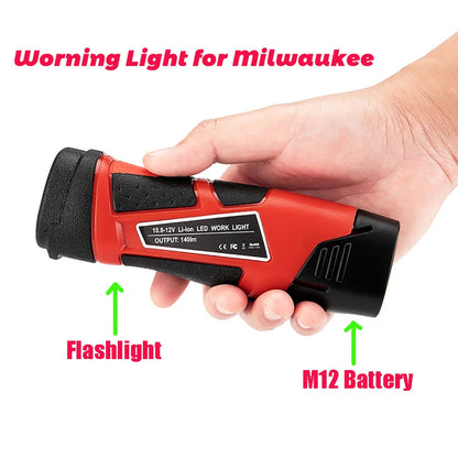 LED working light lamp Worning Light for Milwaukee 10.8V 12V M12 Li-ion Battery Tool Parts Good Vibrations