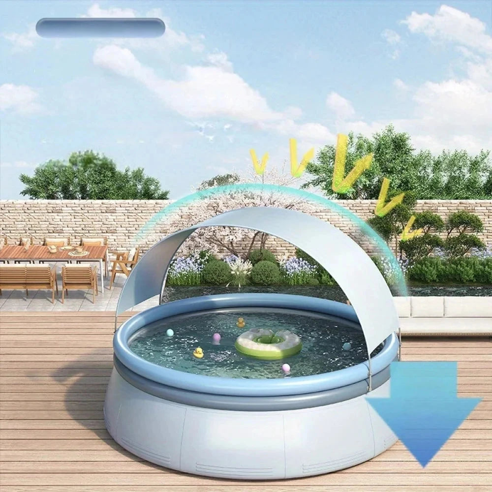 Outdoor Inflatable Swimming Pool Durable 3-layer Reinforced PVC 1200 Gallon Capacity, Can Accommodate Up To 3 People Good Vibrations