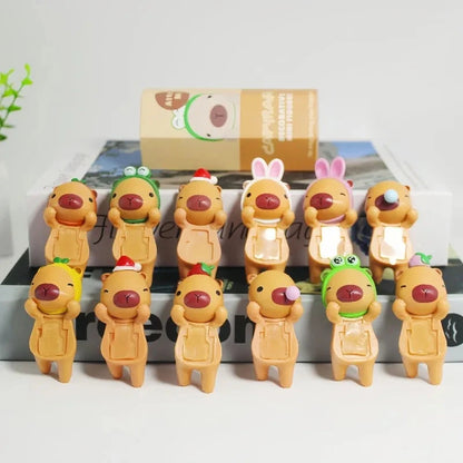 New Sonny Ange small capybara animal blind box Capybara Papa doll hand-made doll ornaments car navigation screen decoration Good Vibrations