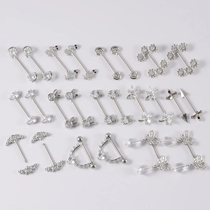 6Pairs/Lot 361L Surgical Steel Nipple Barbell Ring Moon Nipple Ring Scissors Nipple Shield 14G Tongue Piercing Body Jewelry Good Vibrations
