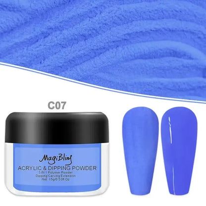 15g Acrylic Powder Light Color Carving Nail Polymer Tip Extension Crystal Powders Manicure Professional Nails Art Accessories Good Vibrations