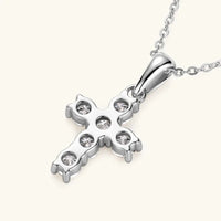 Cross Necklace Pendant Moissanite Diamond 925 Silver Woman Accessories Friendship Gift Catholic Christian Fine Jewelry Good Vibrations