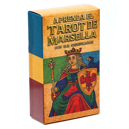Spanish Marseille Tarot Deck Classic 78 Card Tarot Cards with Meanings Illustrated Guide Traditional European Fortune Telling Di Good Vibrations