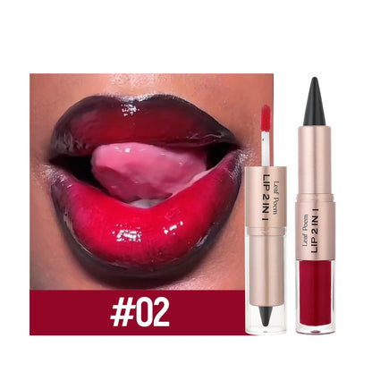 Black Brown Tapered Lip Liner Contour Pencil Double Head Mirror Plumping Lip Glaze Crystal Lip Gloss Sexy Red Lips Tint Makeup Good Vibrations