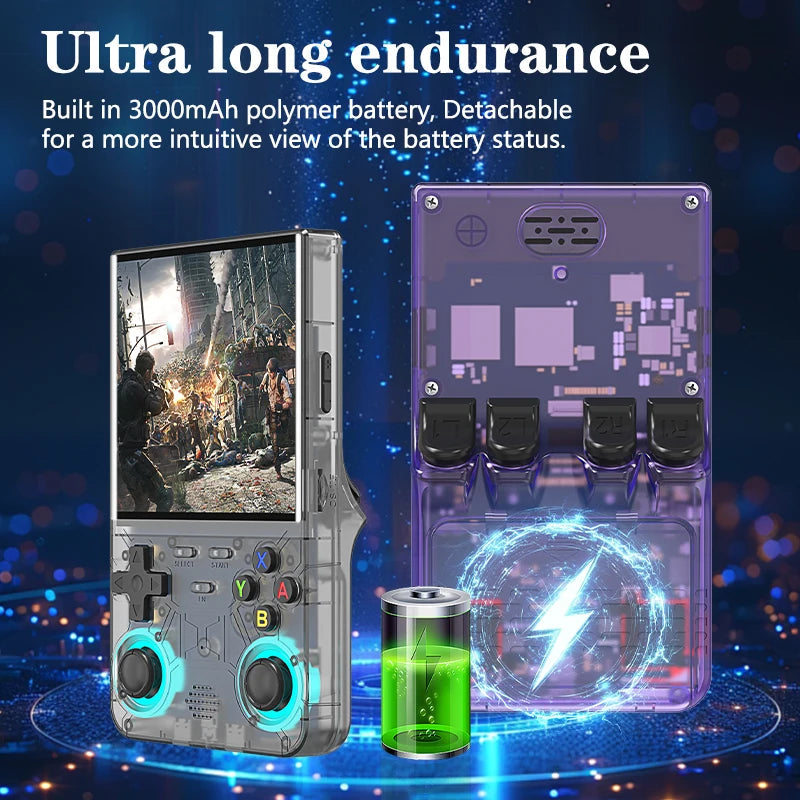 2025 R36 Ultra Open Source R36S Video Game Console Linux System 4.0 Inch IPS Screen  Portable Pocket Video Player 64G best Games Good Vibrations