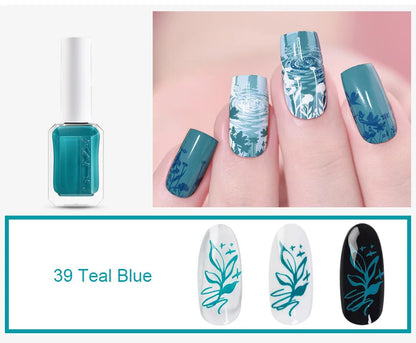 11ml 24 Colors Nail Stamping Polish Gold Silver Nails Art Varnish for Stamping Plate DIY Nail Printing Polish Nail Art Tools Good Vibrations