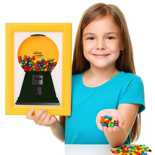 Creative Candy Dispenser Picture Frame Dust-proof Moisture-proof Hanging Handy Candy Frame Rotating Funny Good Vibrations