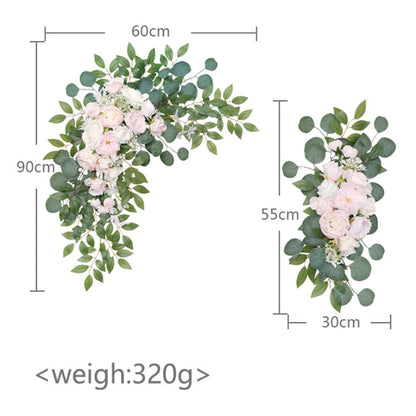 Large 2Pcs Artificial Flower Swag Floral Swag Garland Wedding Arch Flowers Kit for Sign Rustic Artificial Floral Swag Arch Decor Good Vibrations