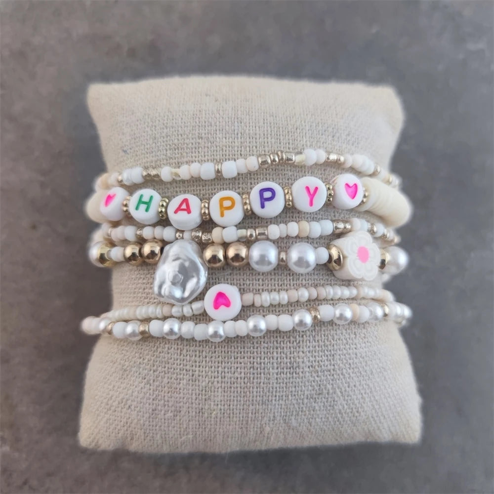 Bracelets Women Evil Eye Bracelet Summer Boho Tassel Chic Beads Pulseras Mujer Bohemian Jewelry Handmade Gift Good Vibrations