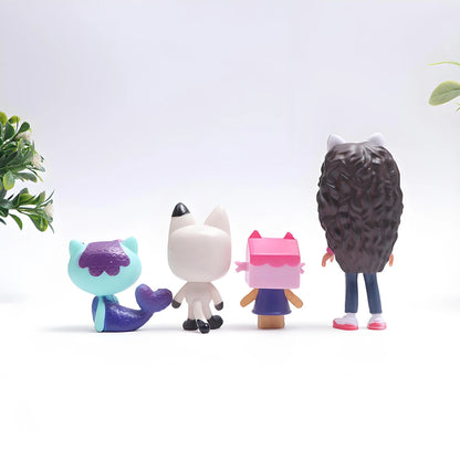 13pcs Gabby Dollhouse Anime Figure Toy Smiling Car Cat Hug Gaby Girl Dolls Mercat Cartoon Action Figure Kids Xmas Birthday Gifts Good Vibrations