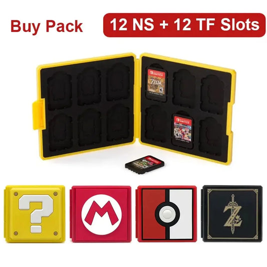 12 in 1 for Switch OLED Hard Game Card Case Storage Box Game Cartridge Case for NS Switch Games for Micro SD Memory Cards Good Vibrations