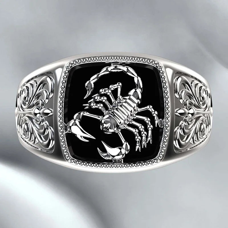Fashion Milangirl Top-quality Gothic Punk  Scorpion Male Retro Ring for Man  Pattern Rings  Men Jewelry  Whole Sale Good Vibrations