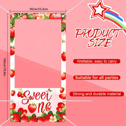 Strawberry Photo Booth Photo Frame Props Suitable For Birthday Party Photography Children's Birthday Party Decoration Good Vibrations