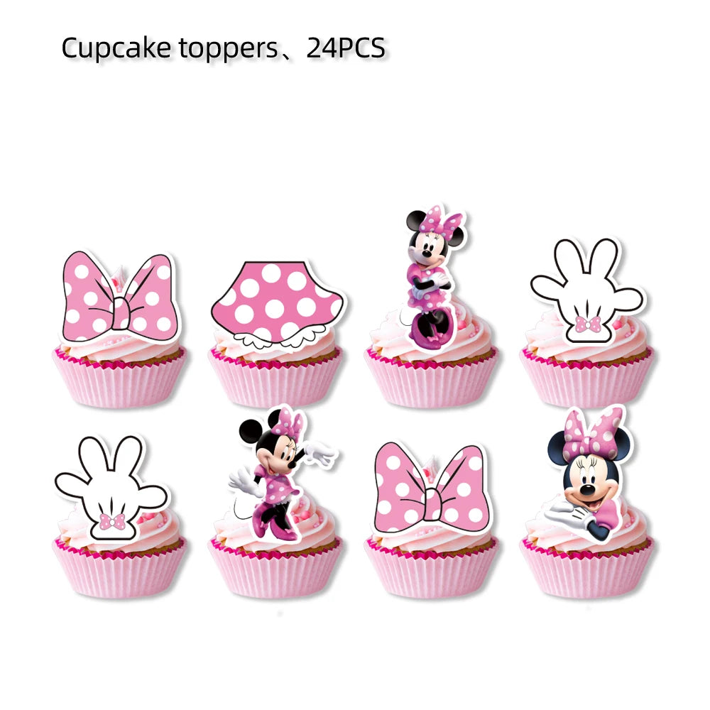 Minnie Mouse Birthday Party Decorate Girls Disposable Tableware Balloon Cups Plates Tablecloth Balloon Baby Shower Party Supply Good Vibrations