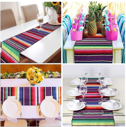 Mexican Pinata Happy Birthday Banners Party Decorations Rainbow Tassel Garlands Flags Table Runner Cinco De Mayo Party Supplies Good Vibrations