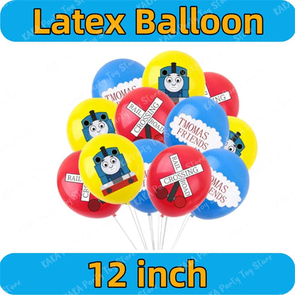 Thomas Birthday Decorations Cartoon Train Balloons Paper Tableware Stickers Backdrop For Kids Boy Girl Party Supplies Toy Gifts Good Vibrations