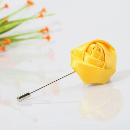 Men Boutonnieres for Wedding Groom Corsage Lapel Pins Ribbon Roses Flower Mensuit Buttonhole Brooch Marriage Accessories Good Vibrations