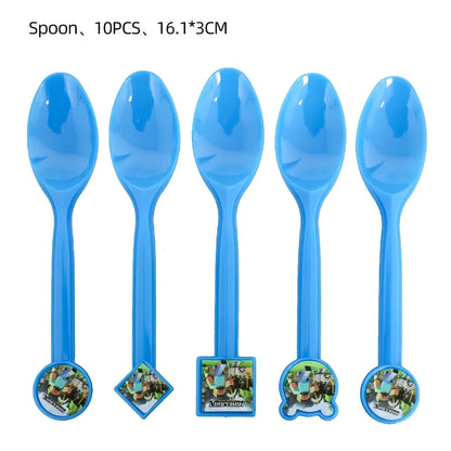 Mineres Craftings Party Decorations World Game Tableware Cup Plate Balloon Tablecloth Boys Birthday Party Supplies Kids Gift Good Vibrations