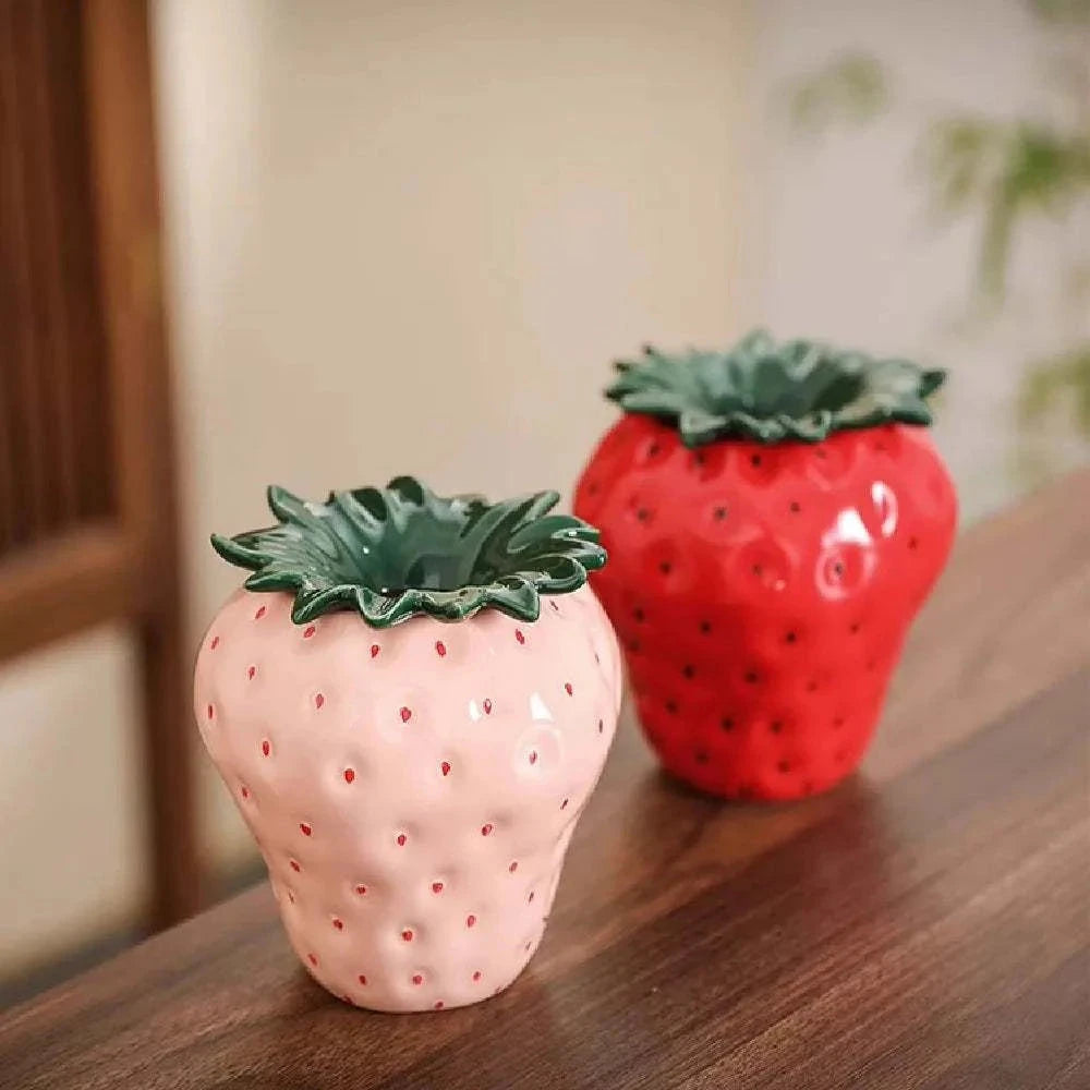 Ceramic strawberry ashtray with lid, windproof and fly ash proof, home, living room, office ashtray decoration, storage, and pro Good Vibrations Adult Super Store