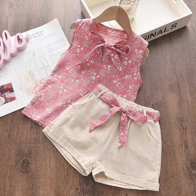 New Summer Baby Girls Clothes Children Sleeveless Vest Shorts 2Pcs/Sets Toddler Clothing Infant Fashion Costume Kids Tracksuits Good Vibrations