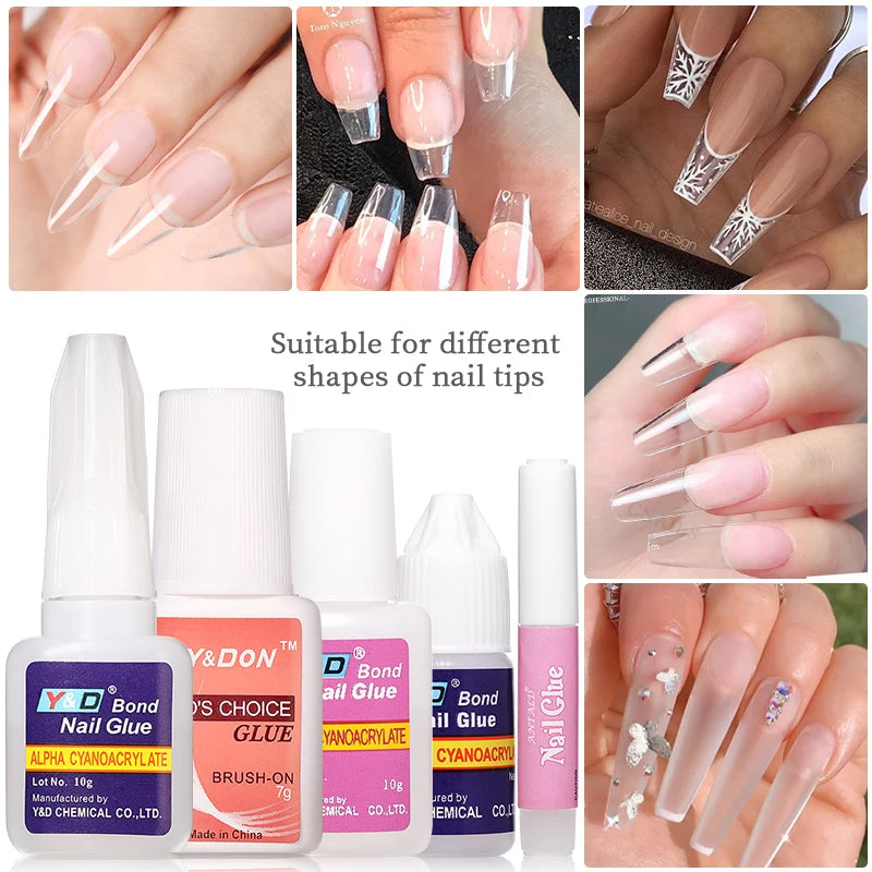 Quick Dry Nail Glue False Nail Tips Nails Rhinestones Gel Polish Fake Nails Extension Adhesive Super UV Glue Acrylic Nail Tools Good Vibrations