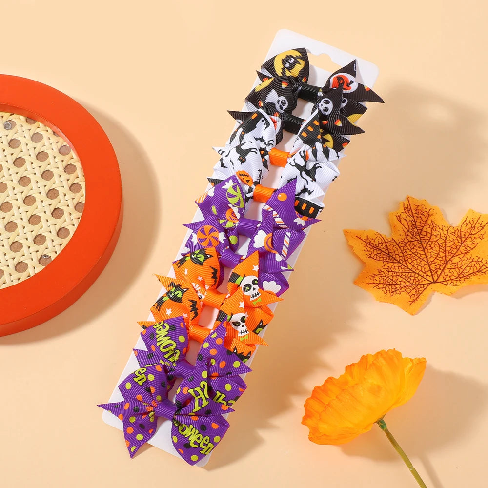 10Pcs/Set Baby Girl Halloween Hair Clips Pumpkin Bat Ornaments Hairpin Party Decoration Kids Hair Accessories Good Vibrations