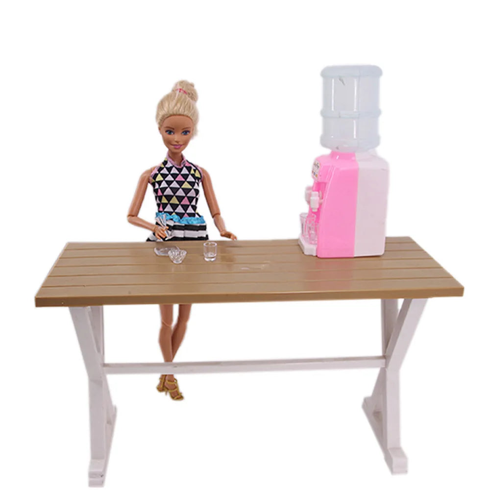 Doll House Furniture Bed Table Chair For 11.8inch 30cm Doll Plastics Cleaning Tools Accessories Mini Furniture Model Gifts Toys Good Vibrations