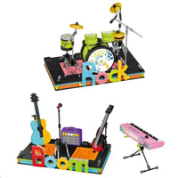 TOYLINX  Musical Instrument Building Block Toy Set Electronic Drum Electronic Organ Construction Toy Gift for Children Good Vibrations