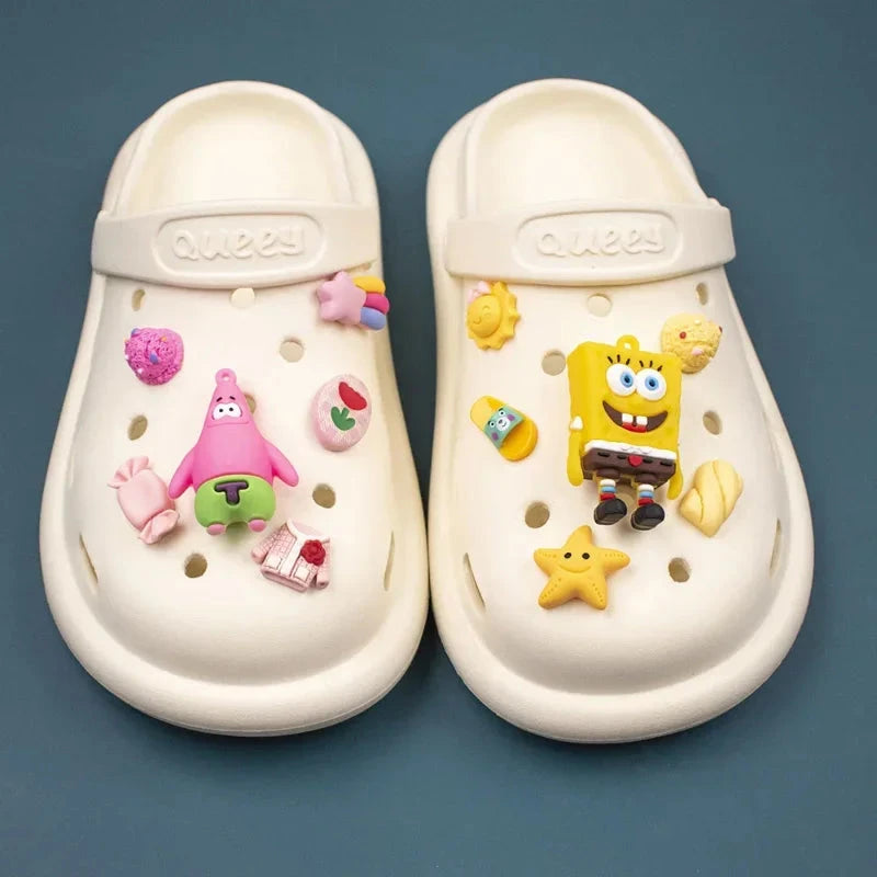 SpongeBob Crocs Accessories Cute Animal Anime Shoe Buckle Crocs Charms Cartoon Character Sandals Decrations for Kids Gifts New Good Vibrations