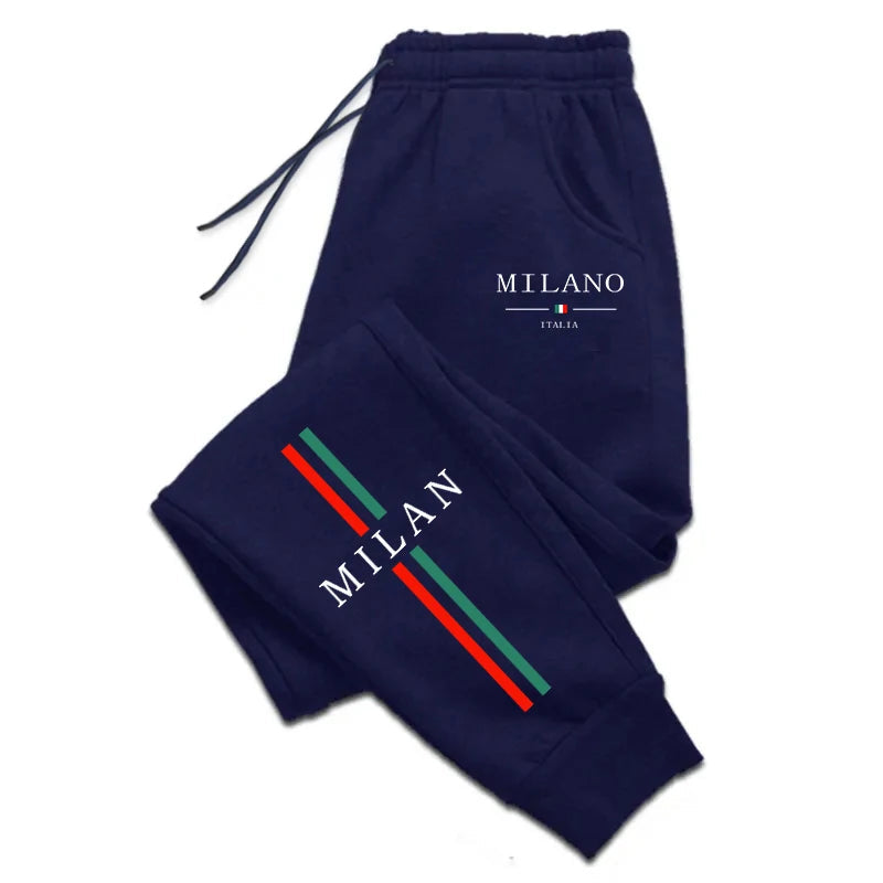 2025 Hot Sale Milan City Printed Jogger Pants High Quality Men's Autumn Winter Casual Sports Sweatpants Outdoor Running Wear Good Vibrations