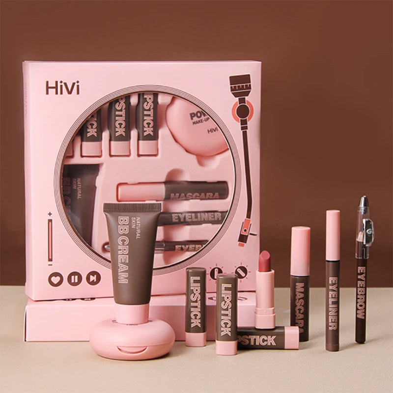 HiVi Makeup Gift Box Powder Glue Record Limited Lipstick Powder Makeup gift box set Valentine's Day gift for your wife Good Vibrations