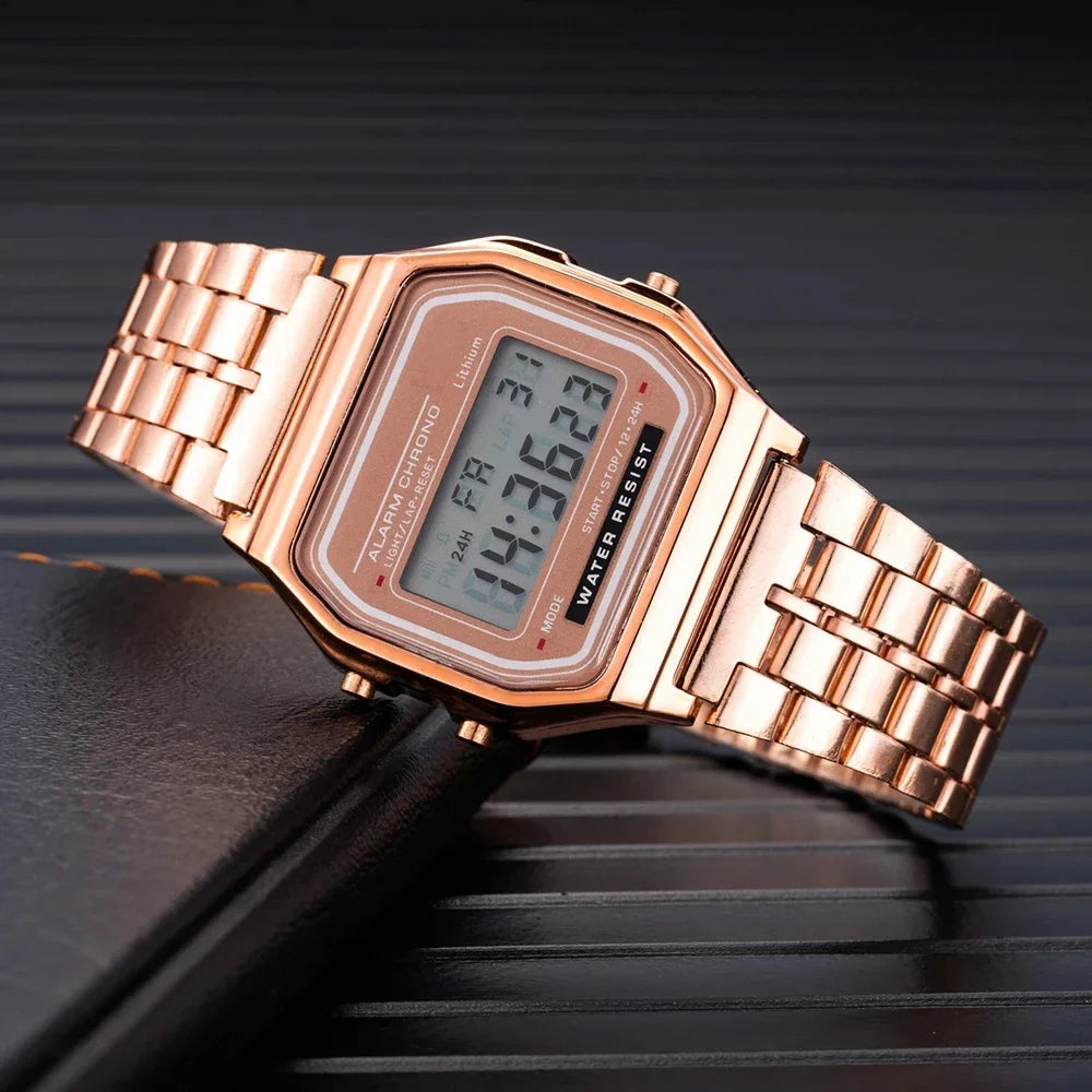 2025 Digital Watches For Men Sports Waterproof Bracelet Clock Gold Electronice LED Wristwatch Women Good Vibrations