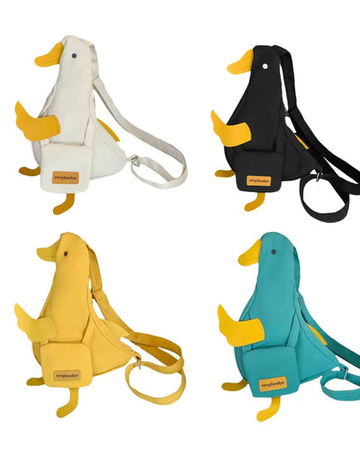 Duck Shoulder Bag Shopping Bag Wallet Cute Chest Bag for Work Gym Vacation Good Vibrations