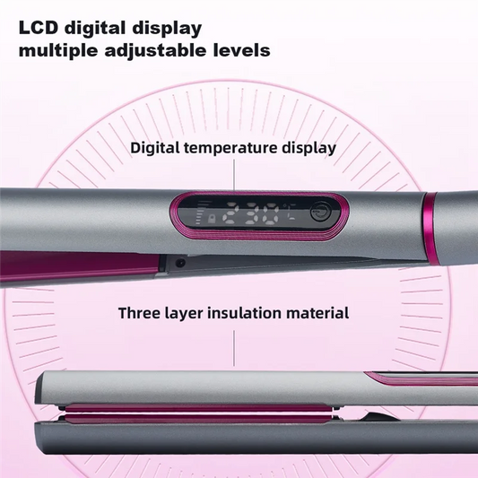 AA20-2 In 1 Hair Straightener And Curler For Styling Flat Iron Hairdressing Tools Good Vibrations