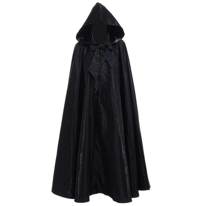 Halloween Party Costume Women Men Adult Long Robe Hooded Cloak Witchcraft Christmas Holiday Solid Color Medieval Cape Good Vibrations