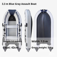 5–6 Person Inflatable Assault Boat 3.8m PVC Fishing Raft with Aluminum Floor, Anti-Collision Design & Rowing Accessories Good Vibrations