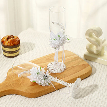 Wedding Champagne Glasses for Bride and Groom Wedding Toasting Flutes Good Vibrations
