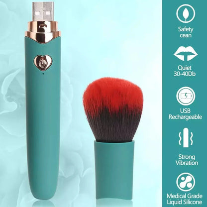 2in1 Bullet Vibrator Makeup Brush Electric Foundation Brush Multi-Function Soft Fluffy Portable Rechargeable Detail Makeup Tool Good Vibrations
