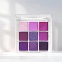9 Colors Glitter Eyeshadow Palette Purple Violet Shimmer Pearlescent Matte Acrylic Eye Shadows Palette Waterproof Eye Make Up Good Vibrations