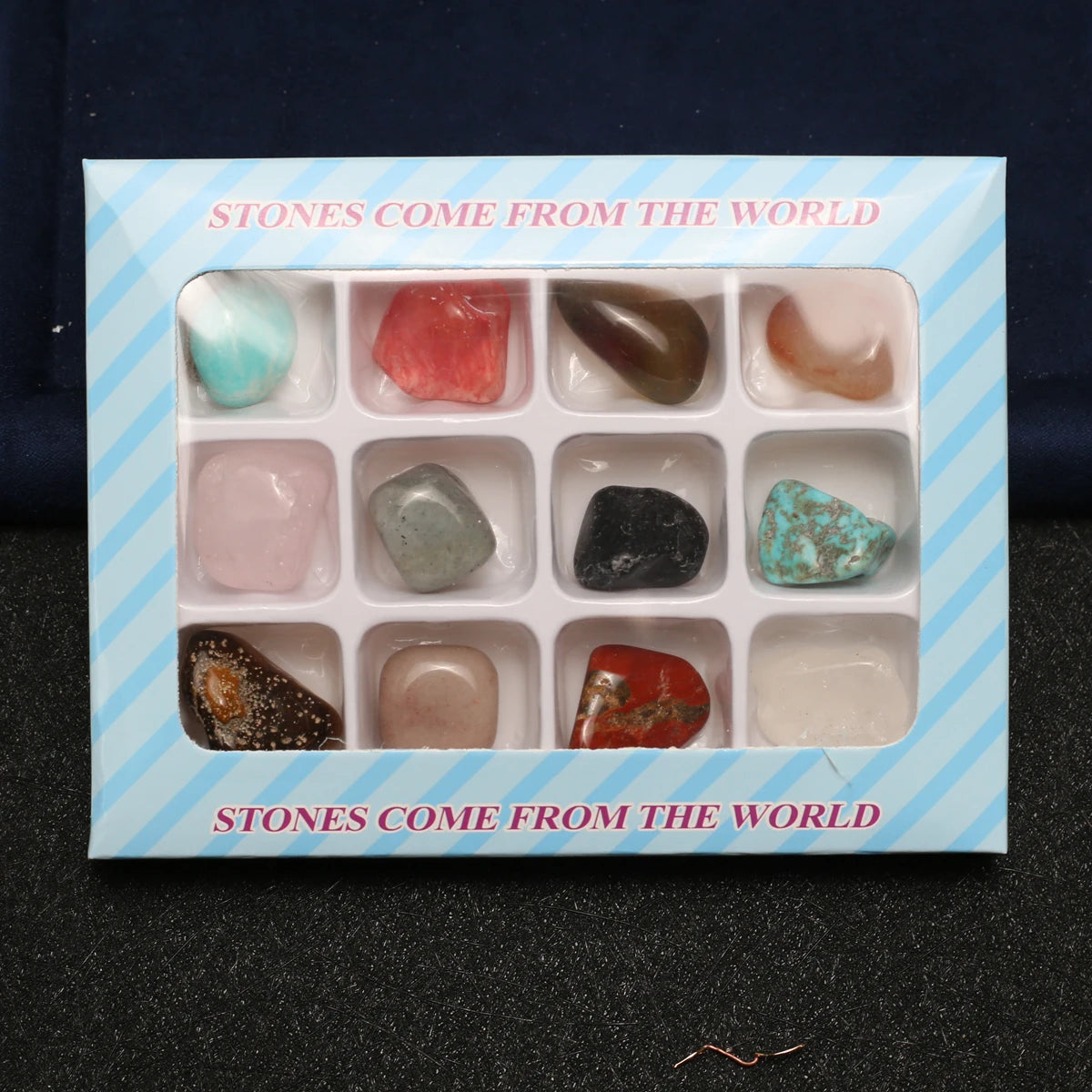 1set Natural Mineral Specimen Gift Box, Gemstones Collectible Sample, Home Student Decoration, Healing Stones, Gift Collection Good Vibrations