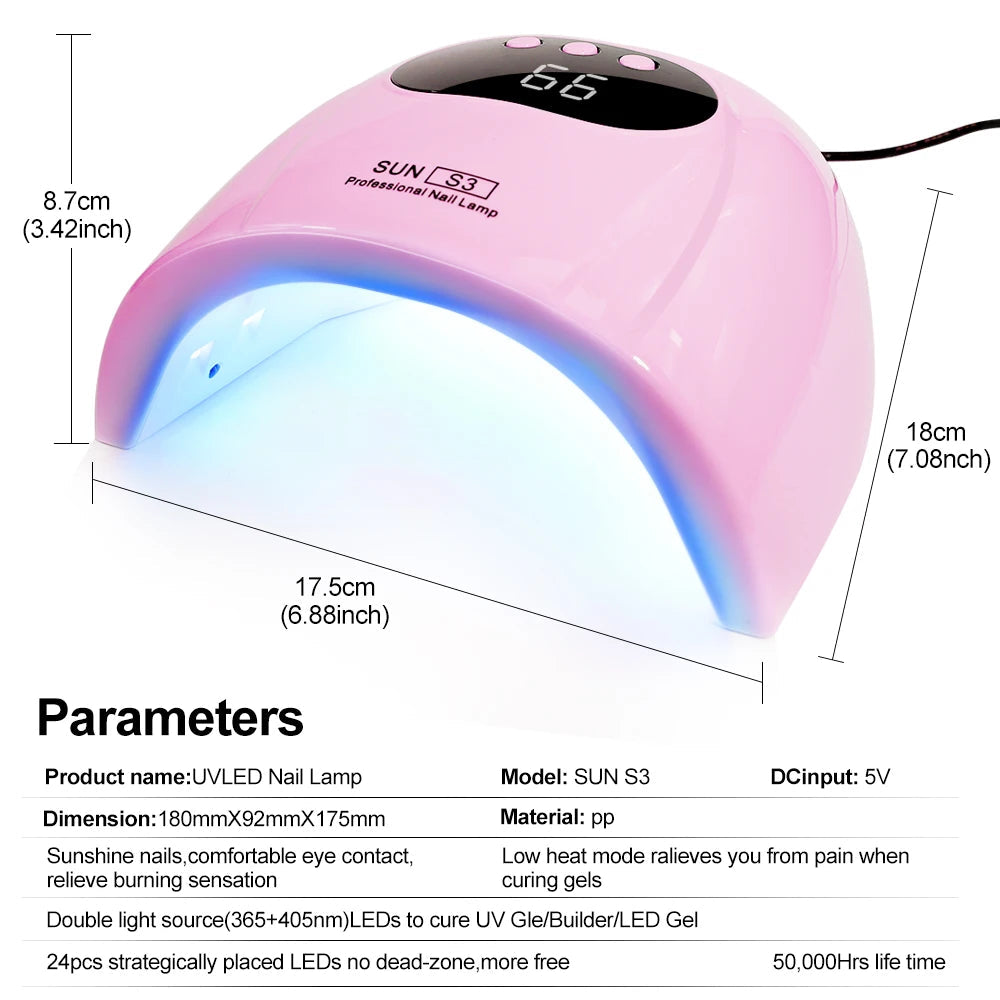 24/6 LED UV Lamp for Nails Gel Polish Drying With LED Display And Motion Sensing Professional Manicure Lamp Dryer Home Use Tool Good Vibrations