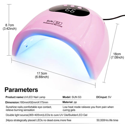 24/6 LED UV Lamp for Nails Gel Polish Drying With LED Display And Motion Sensing Professional Manicure Lamp Dryer Home Use Tool Good Vibrations