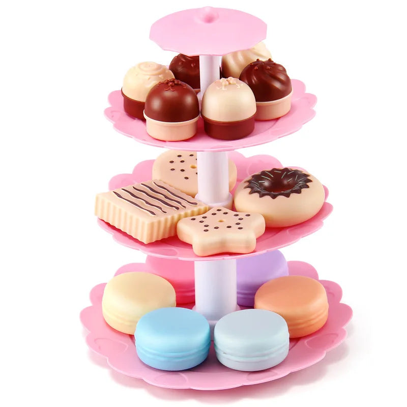DIY Pretend Play Toy Simulation Tea Set Tableware Play House Kitchen Afternoon Tea Game Toys Gifts For Children Kids Girls Good Vibrations