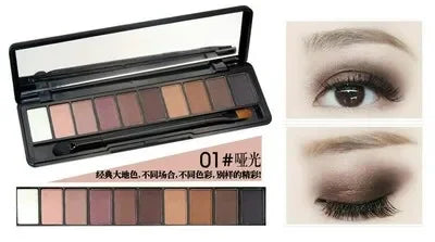 Fashion Eye Makeup Palette Natural Make Up Light 10 Color Nude Eye Shadow Shimmer Matte Eyeshadow Cosmetics Set with Brush Good Vibrations