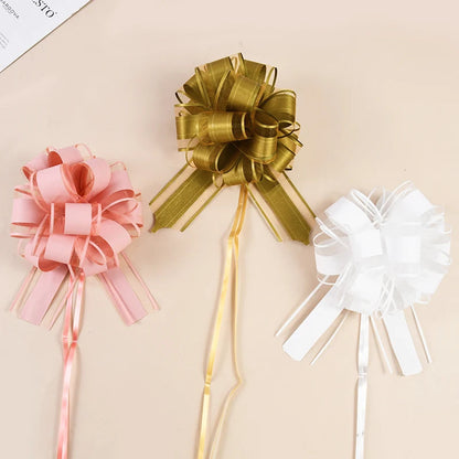 2/4/10Pcs Wedding Car Bow Ribbons Christmas Gift Wrap Packaging Decoration DIY Craft Flowers Birthday Party Supplies Valentines Good Vibrations