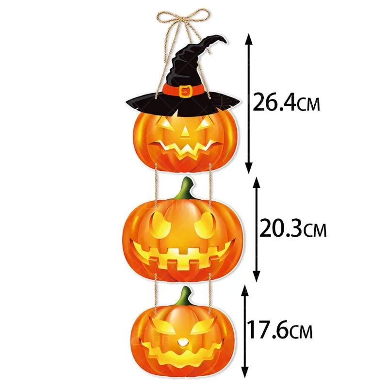 Halloween Party Door Decorations Horror Pumpkin Ghost Bat Hanging Pendent paper Sign for Home Halloween Festival Party Decor Good Vibrations
